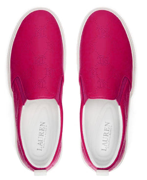 RALPH LAUREN Haddley Logo Leather Slip - On Trainer - Footcourt Egypt