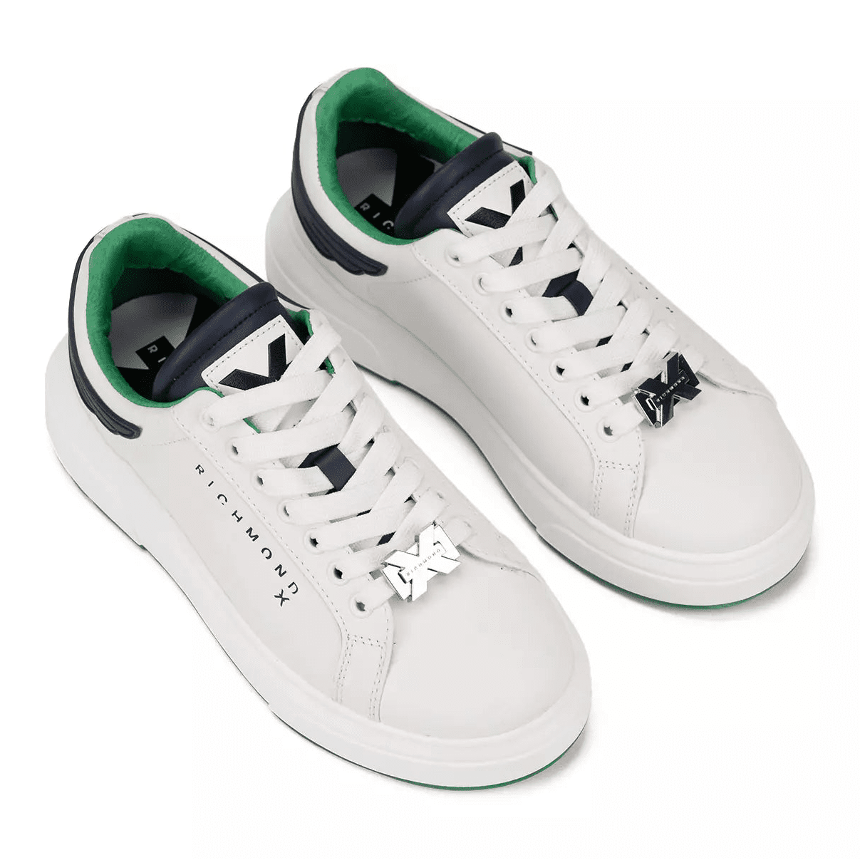 John Richmond 27301CP Men's Leather Sneakers WNGN - Footcourt Egypt