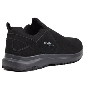 FITVILLE Mens Wide Slip on Outdoor Walking Shoes Bk - Footcourt Egypt