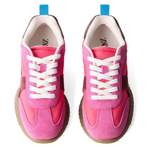 ZARA Combined Lace - Up Trainer Sneakers Pk - Footcourt Egypt