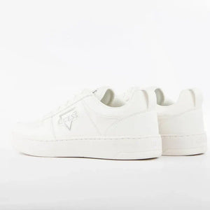 Guess Men's White Triangle G Low-Top Sneakers WHT - Footcourt Egypt