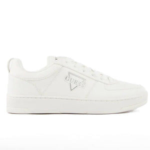 Guess Men's White Triangle G Low-Top Sneakers WHT - Footcourt Egypt