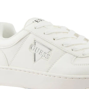 Guess Men's White Triangle G Low-Top Sneakers WHT - Footcourt Egypt