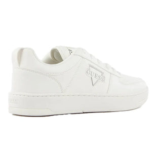 Guess Men's White Triangle G Low-Top Sneakers WHT - Footcourt Egypt