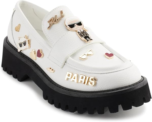 KARL Lagerfeld Paris Women's Gaston Almond Toe Lug Loafers