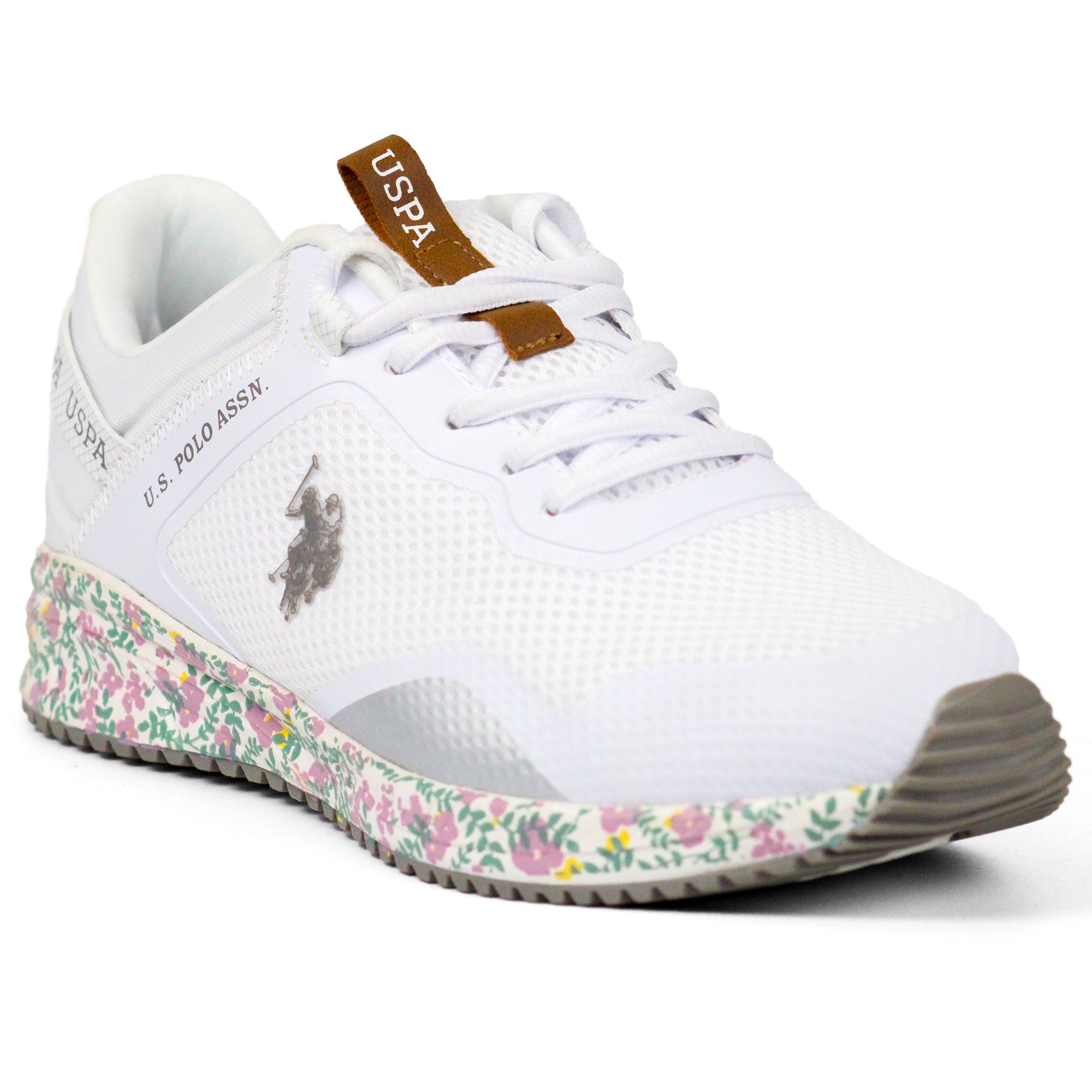U.S POLO Assn COTE Flowers Sneakers Women WHT