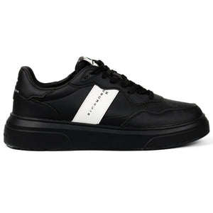 John Richmond Splash-effect Lace-up Leather Men's Sneakers BLK - Footcourt Egypt