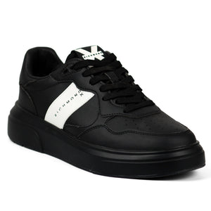 John Richmond Splash-effect Lace-up Leather Men's Sneakers BLK - Footcourt Egypt