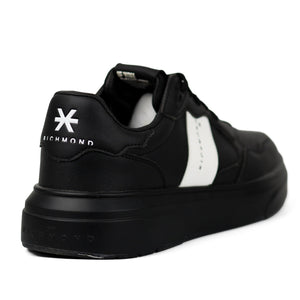 John Richmond Splash-effect Lace-up Leather Men's Sneakers BLK - Footcourt Egypt