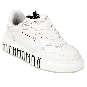 John Richmond 25225CP Leather Sneakers WHT - Footcourt Egypt