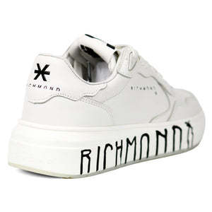 John Richmond 25225CP Leather Sneakers WHT - Footcourt Egypt