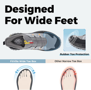FITVILLE Mens Extra Wide Walking Trainers Slip On G - Footcourt Egypt