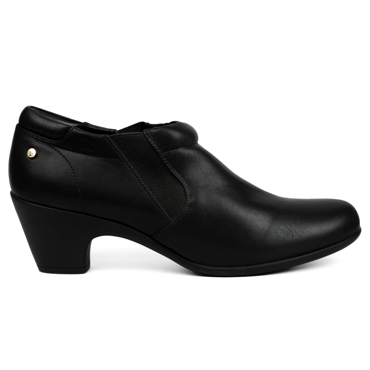 Black Rivet Classic Slip On Heels BBK