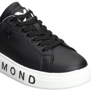 John Richmond Men's Black Leather Sneakers - Footcourt Egypt