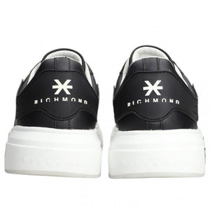 John Richmond Men's Black Leather Sneakers - Footcourt Egypt