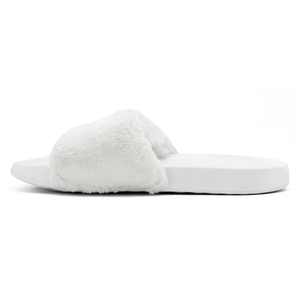 SKECHERS Womens' Furry Slippers Open Toe Indoor Outdoor House Casual Flat Slides - Footcourt Egypt
