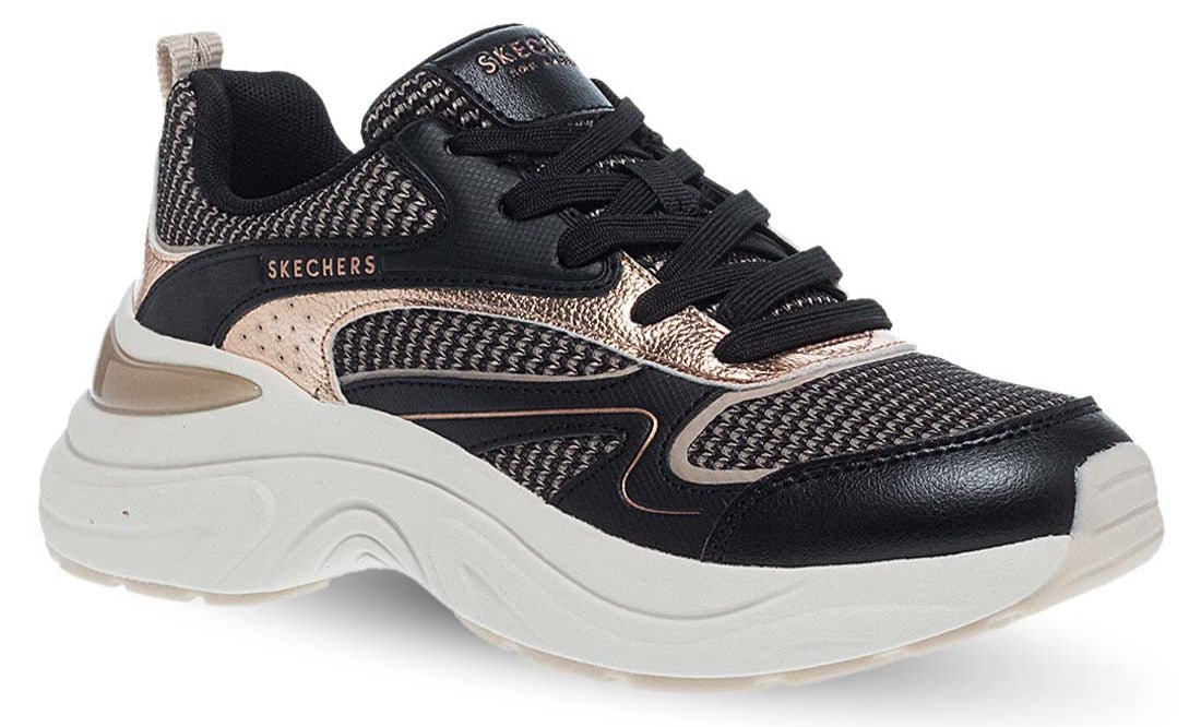 SKECHERS Hazel Metallic Soiree Lace Up Sneakers - Footcourt Egypt