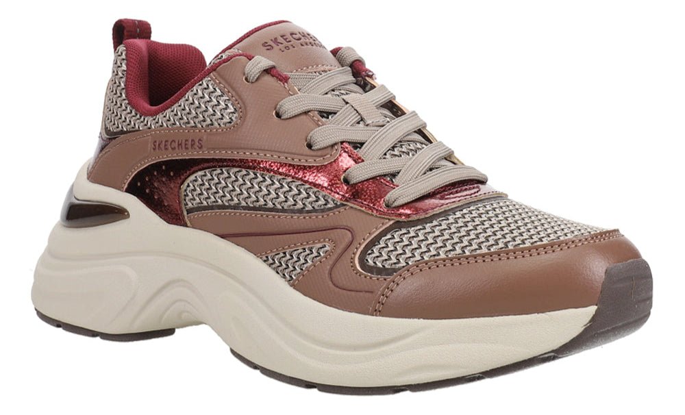 SKECHERS Hazel Metallic Soiree Lace Up Sneakers - Footcourt Egypt