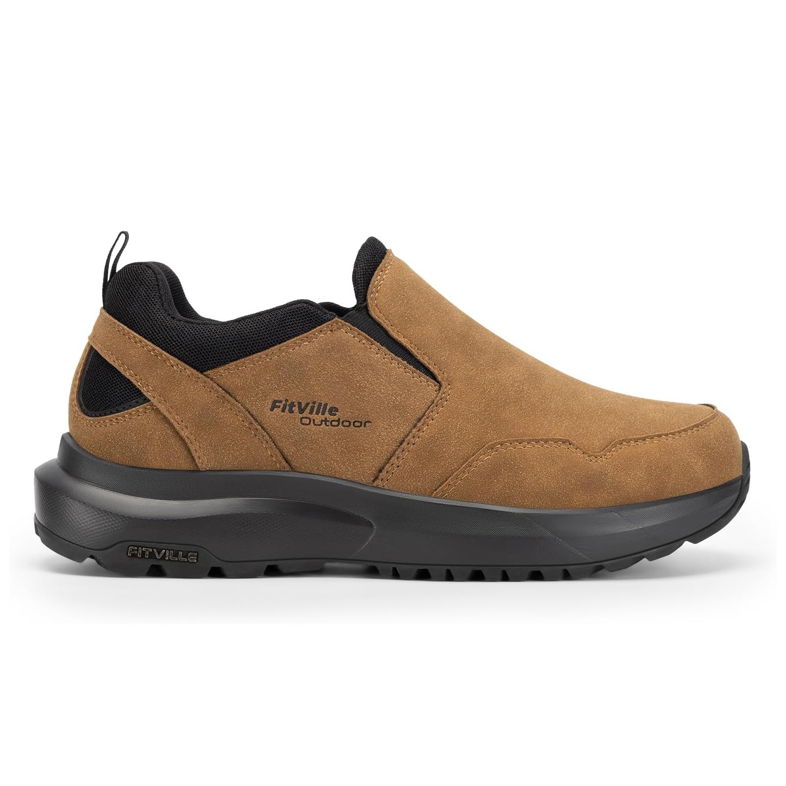 FITVILLE Men's Laceless Shoes Wide Feet Walking Brbk - Footcourt Egypt