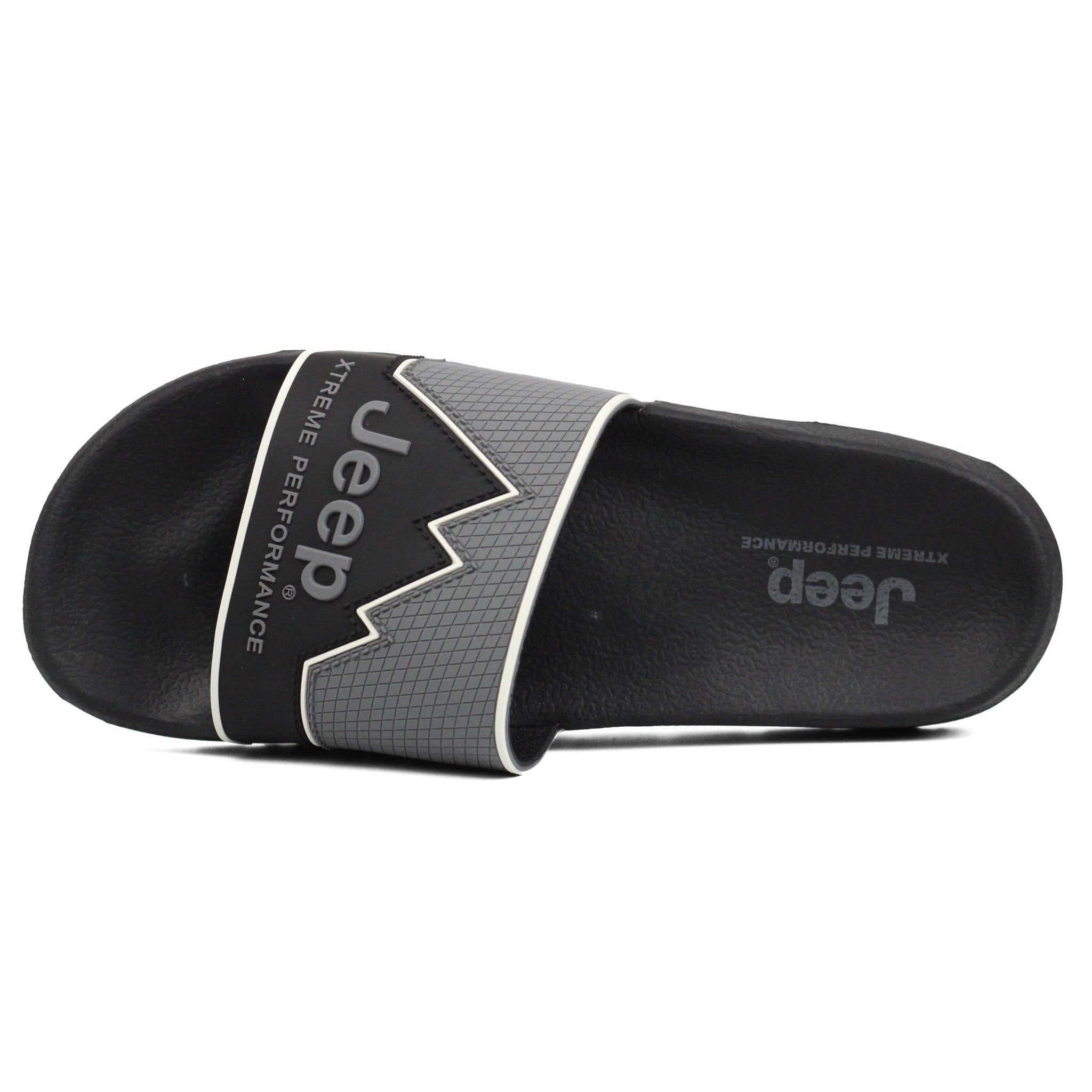JEEP mens Premium outdoor slide BKGY - Footcourt Egypt
