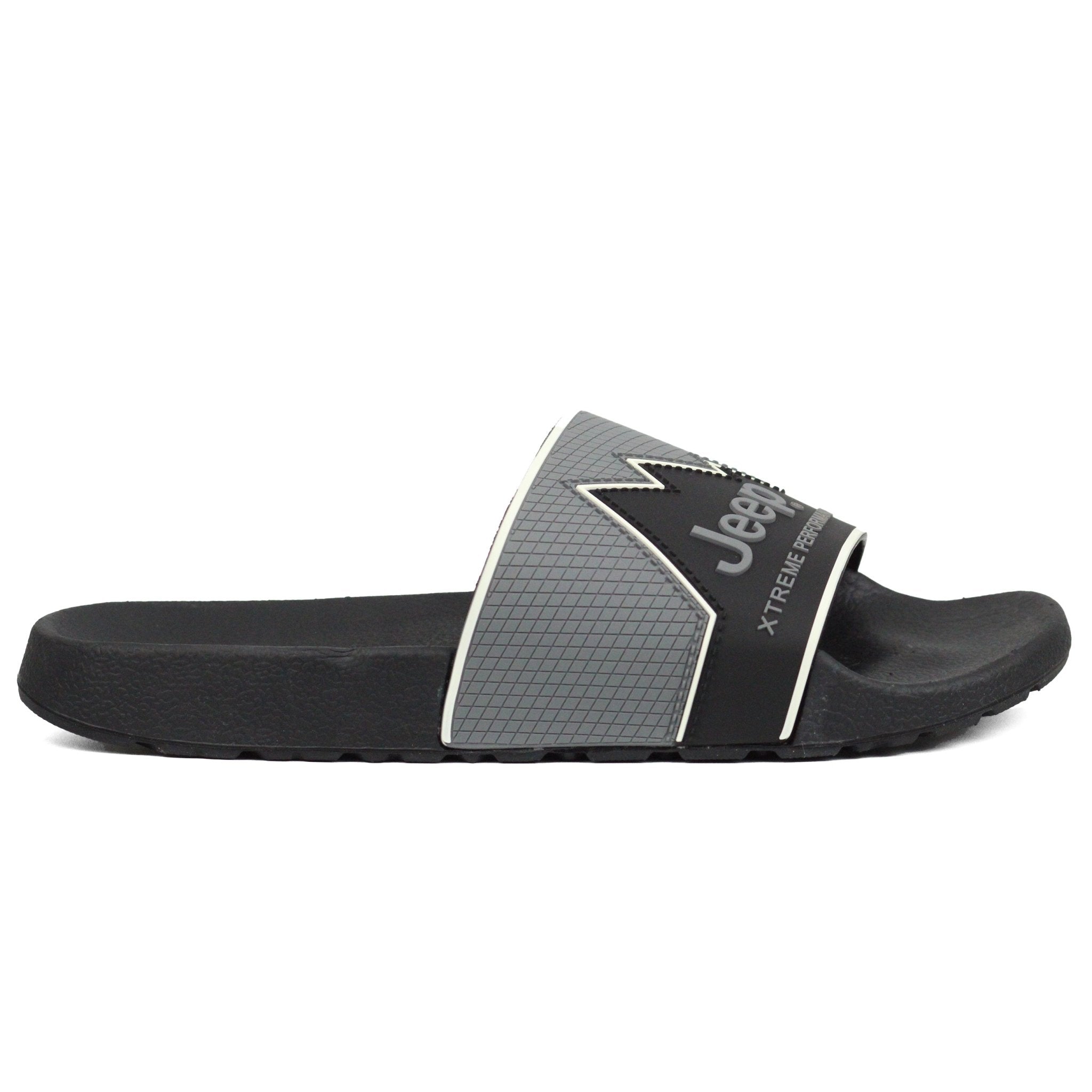 JEEP mens Premium outdoor slide BKGY - Footcourt Egypt