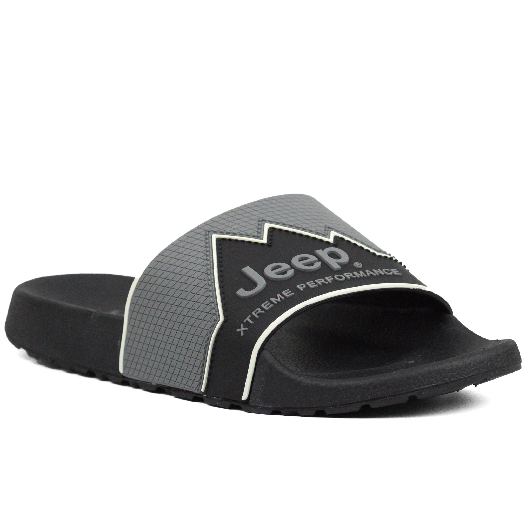 JEEP mens Premium outdoor slide BKGY - Footcourt Egypt