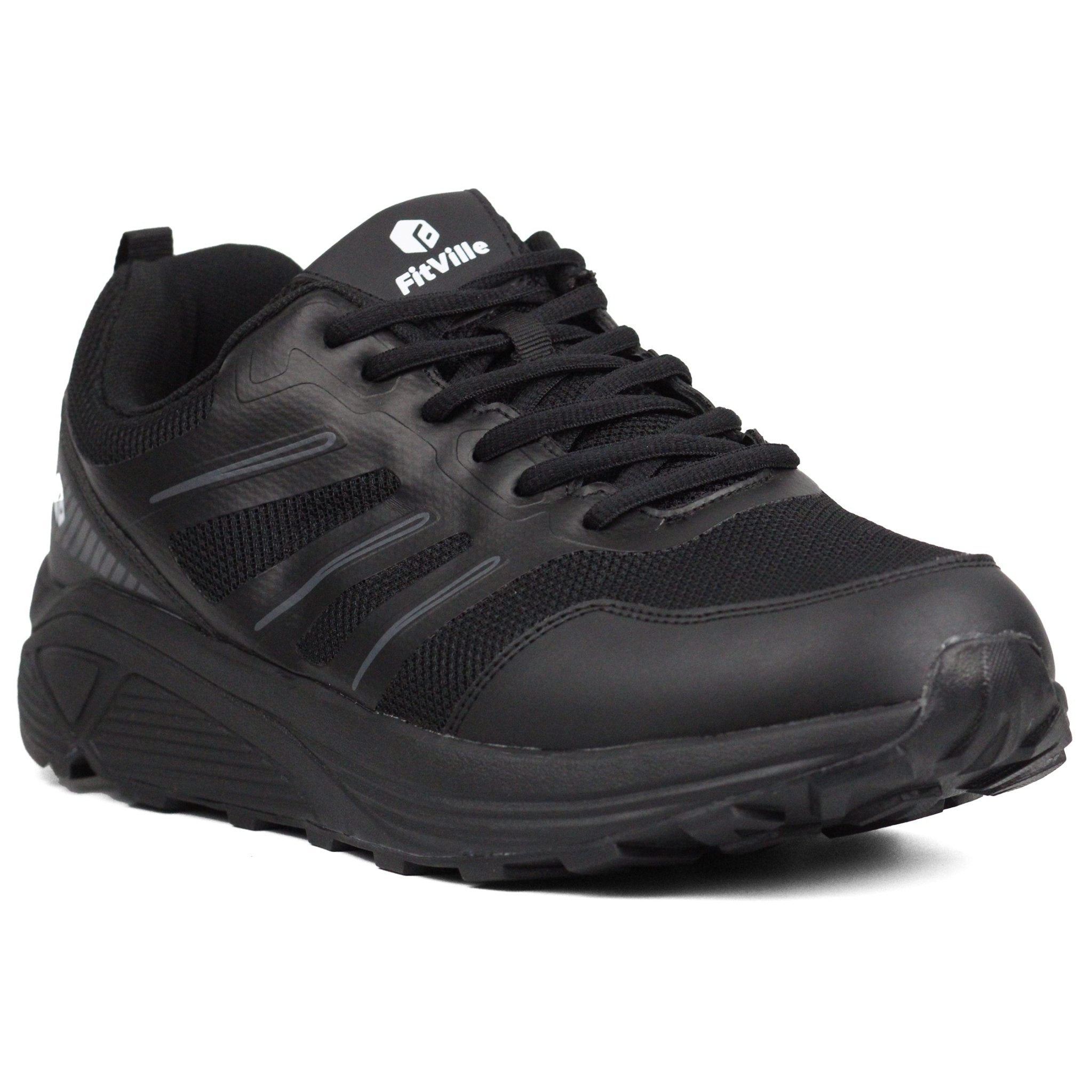FITVILLE Extra Wide Mens Trail Breathable Lightweight BK - Footcourt Egypt