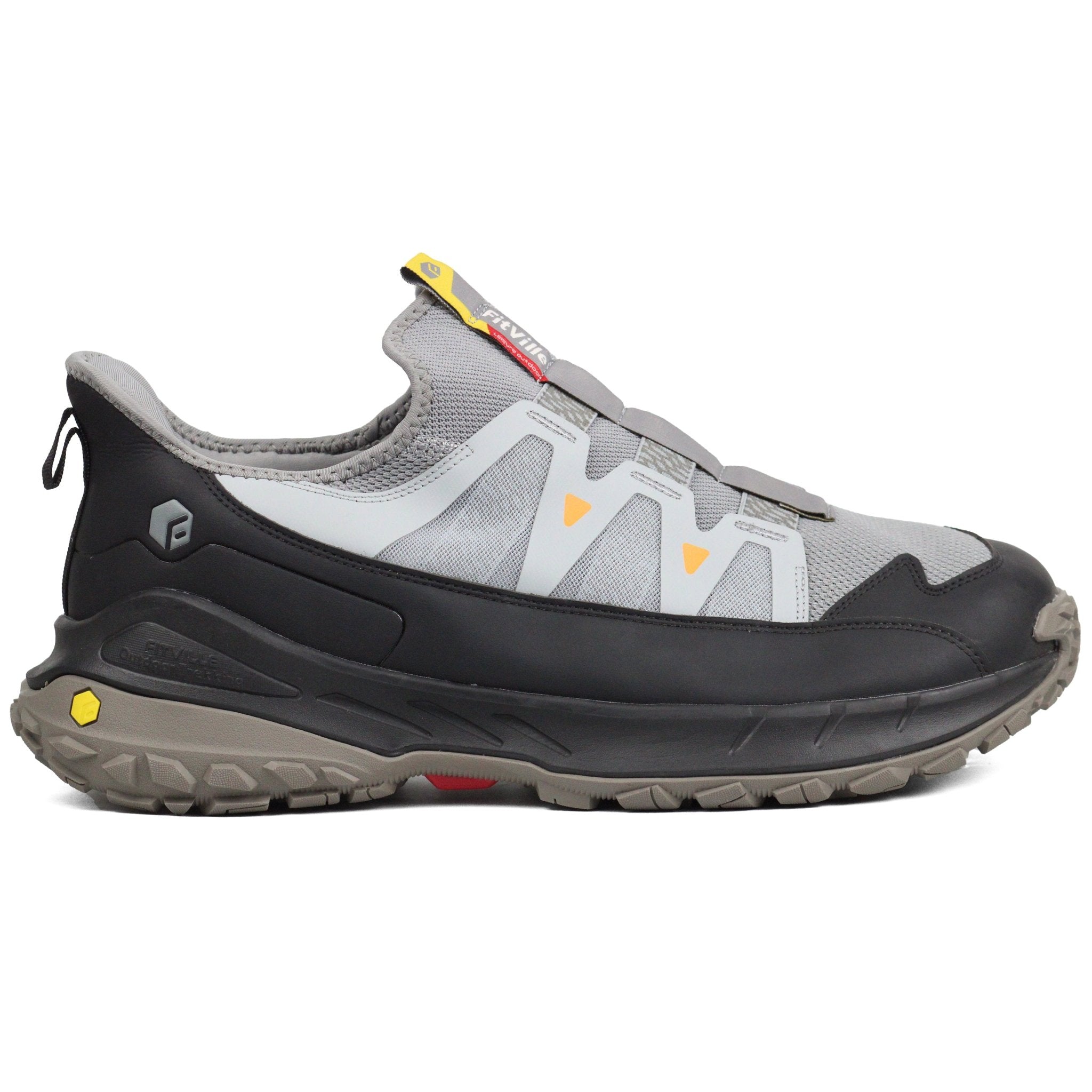 FITVILLE Mens Extra Wide Walking Trainers Slip On GRBR - Footcourt Egypt