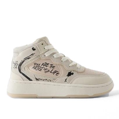 ZARA Graffiti Hitop Sneaker - Footcourt Egypt