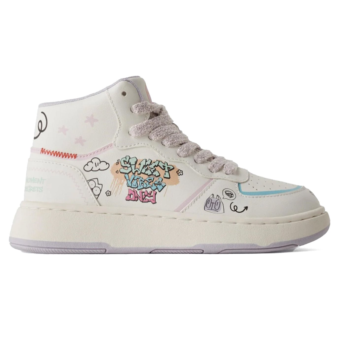 ZARA Graffiti High - Top Sweet Vibes Sneakers - Footcourt Egypt