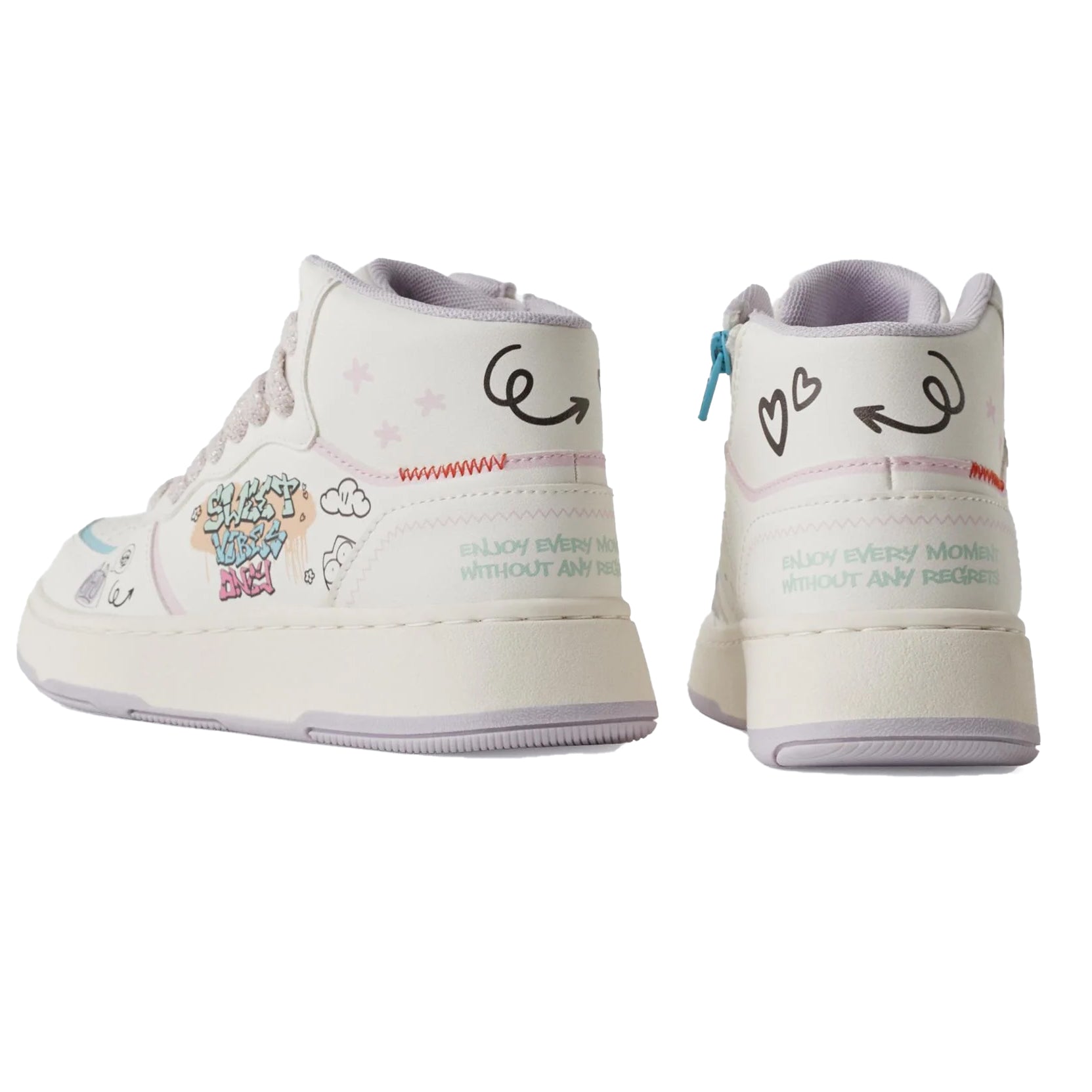ZARA Graffiti High - Top Sweet Vibes Sneakers - Footcourt Egypt