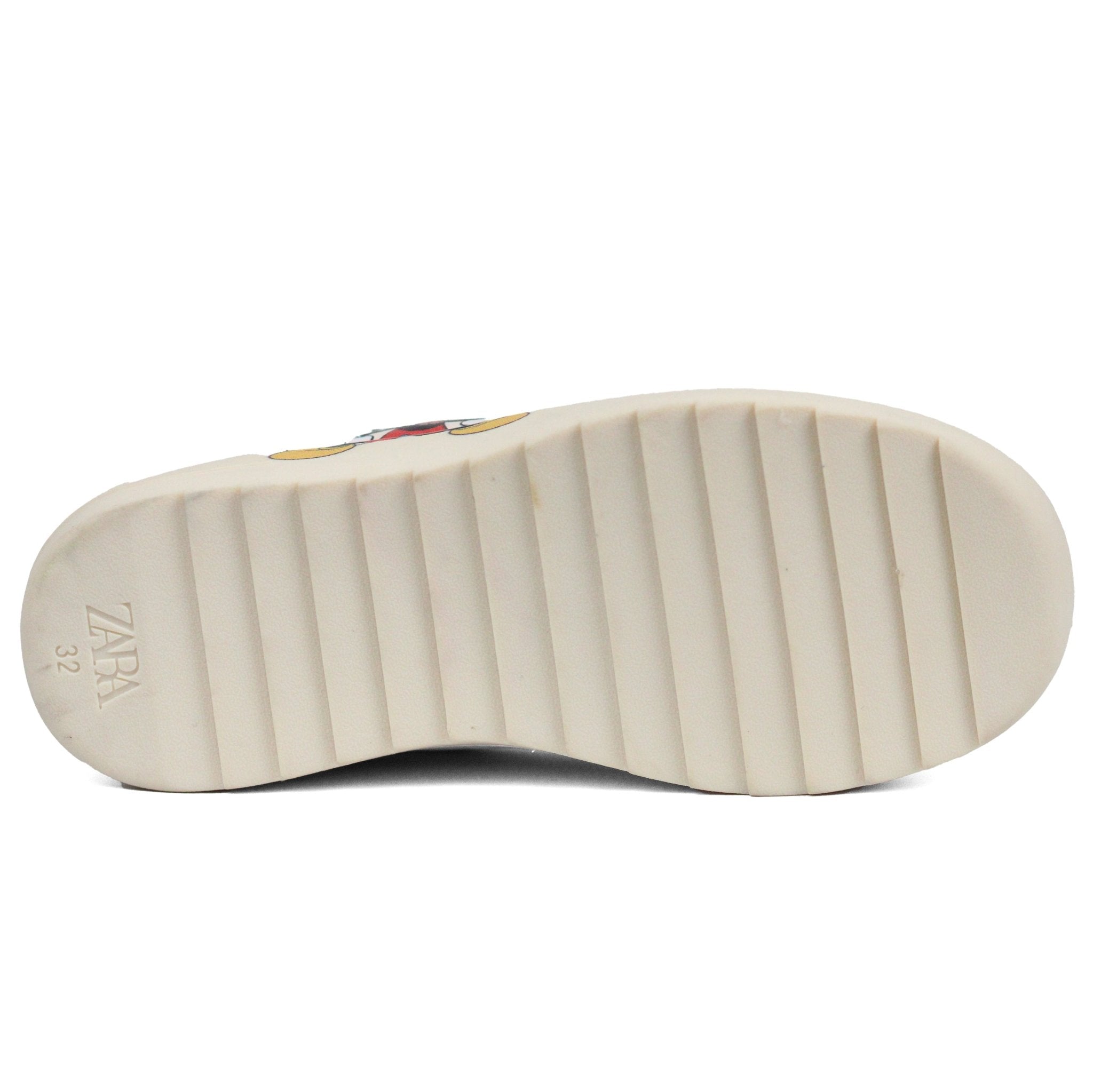 ZARA Cream Leather Mickey Mouse Disney Sneakers - Footcourt Egypt