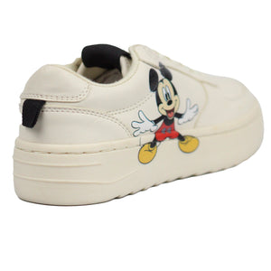 ZARA Cream Leather Mickey Mouse Disney Sneakers - Footcourt Egypt