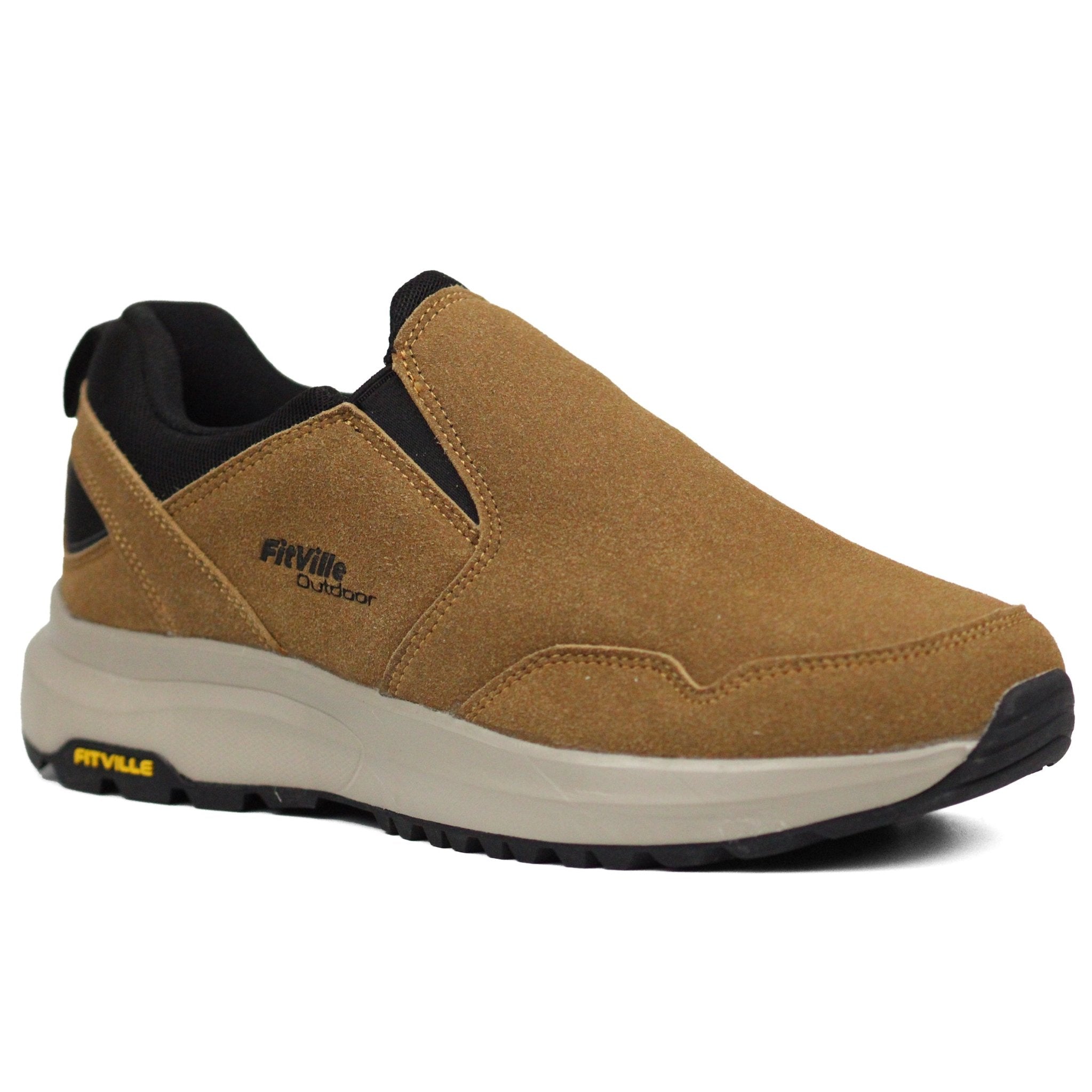 FITVILLE Men's Laceless Shoes Wide Feet Walking Brbk 242 - Footcourt Egypt