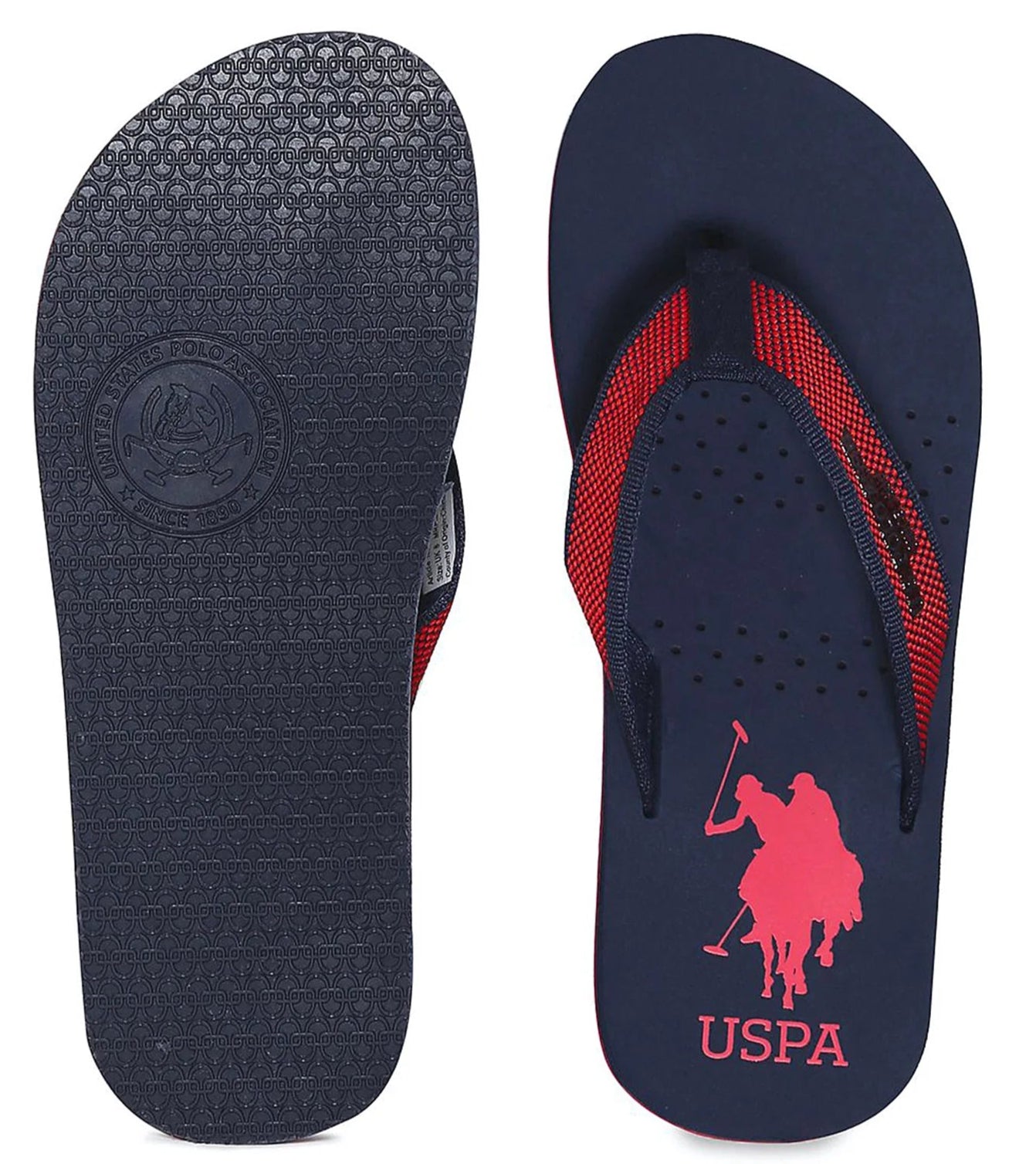 U.S. POLO ASSN. Logo Print Thong - Strap Flip - Flops - Footcourt Egypt