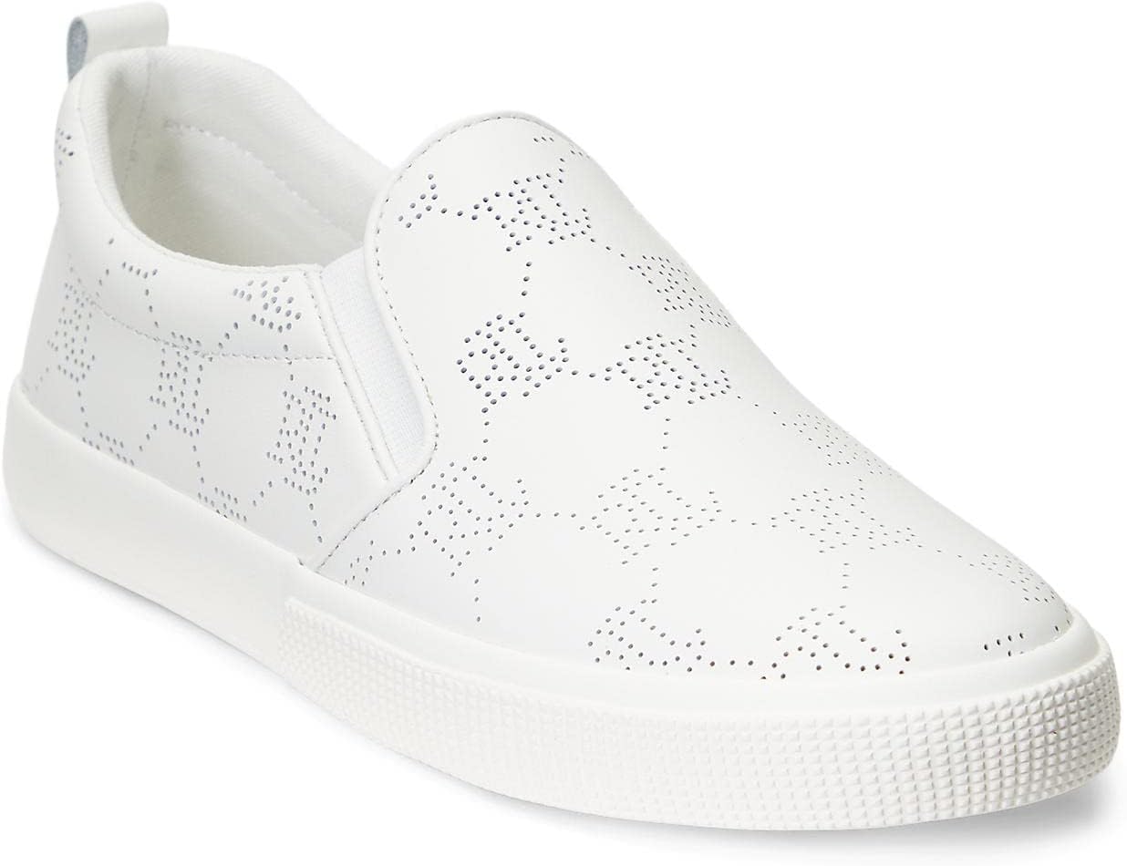 RALPH LAUREN Haddley Logo Leather Slip - On Trainer - Footcourt Egypt