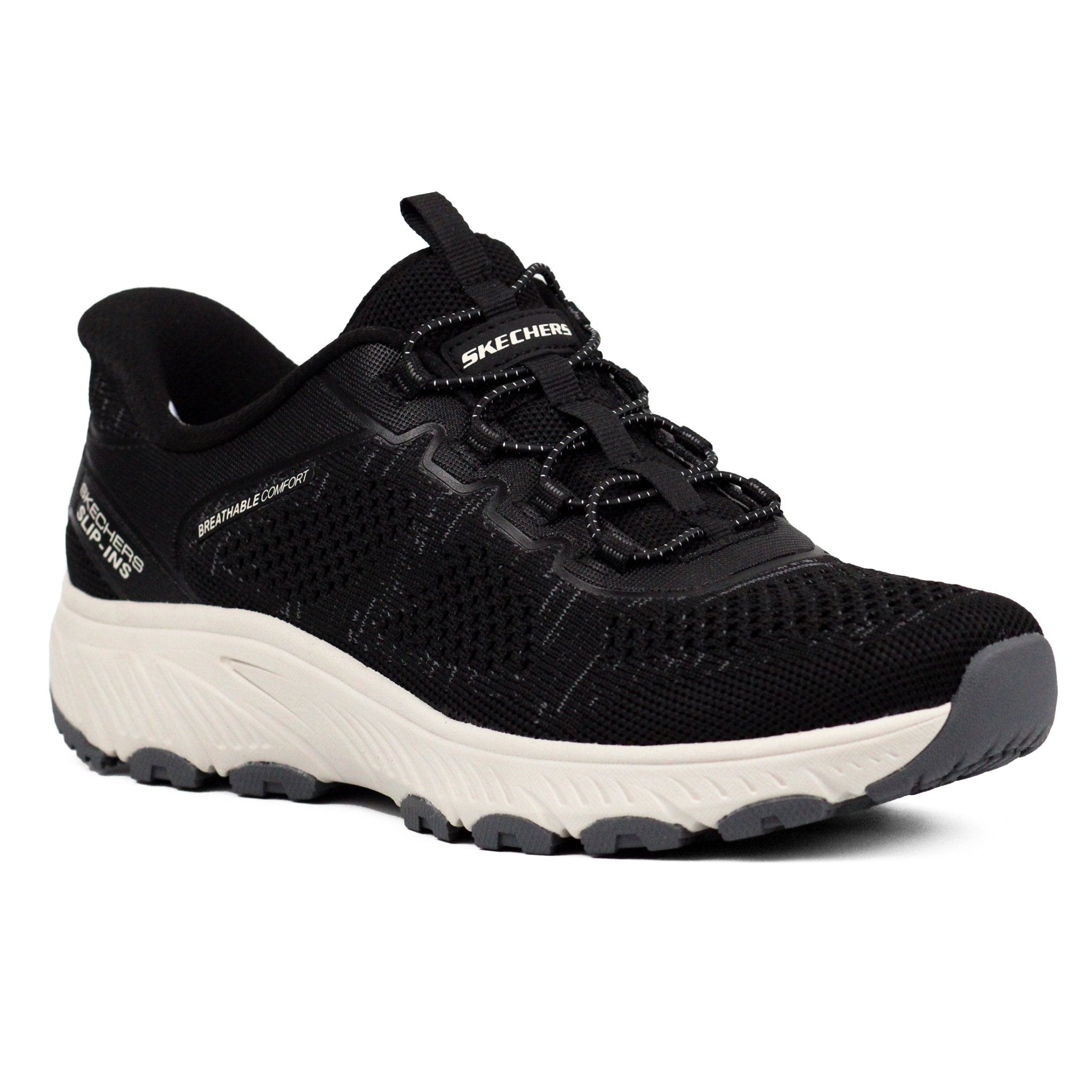 SKECHERS Slip-Ins Wide Fit Sneakers BLK - Footcourt Egypt
