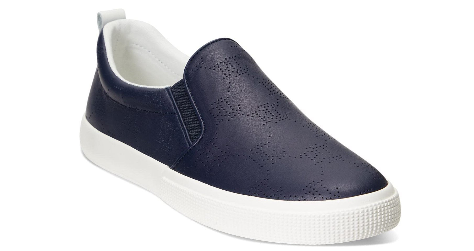 RALPH LAUREN Haddley Logo Leather Slip - On Trainer - Footcourt Egypt