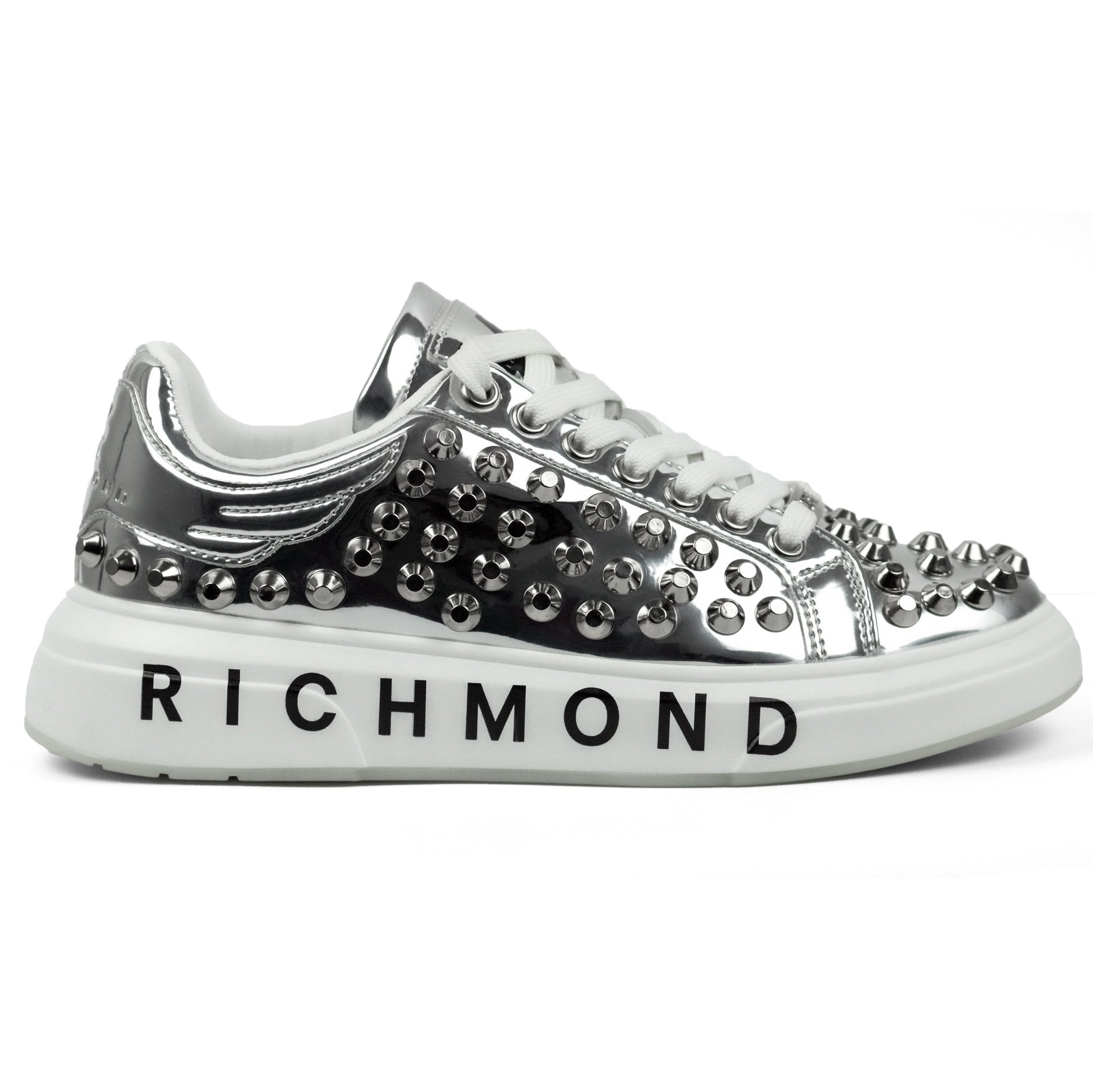 John Richmond Studded Sneakers With Signature Sole - Footcourt Egypt
