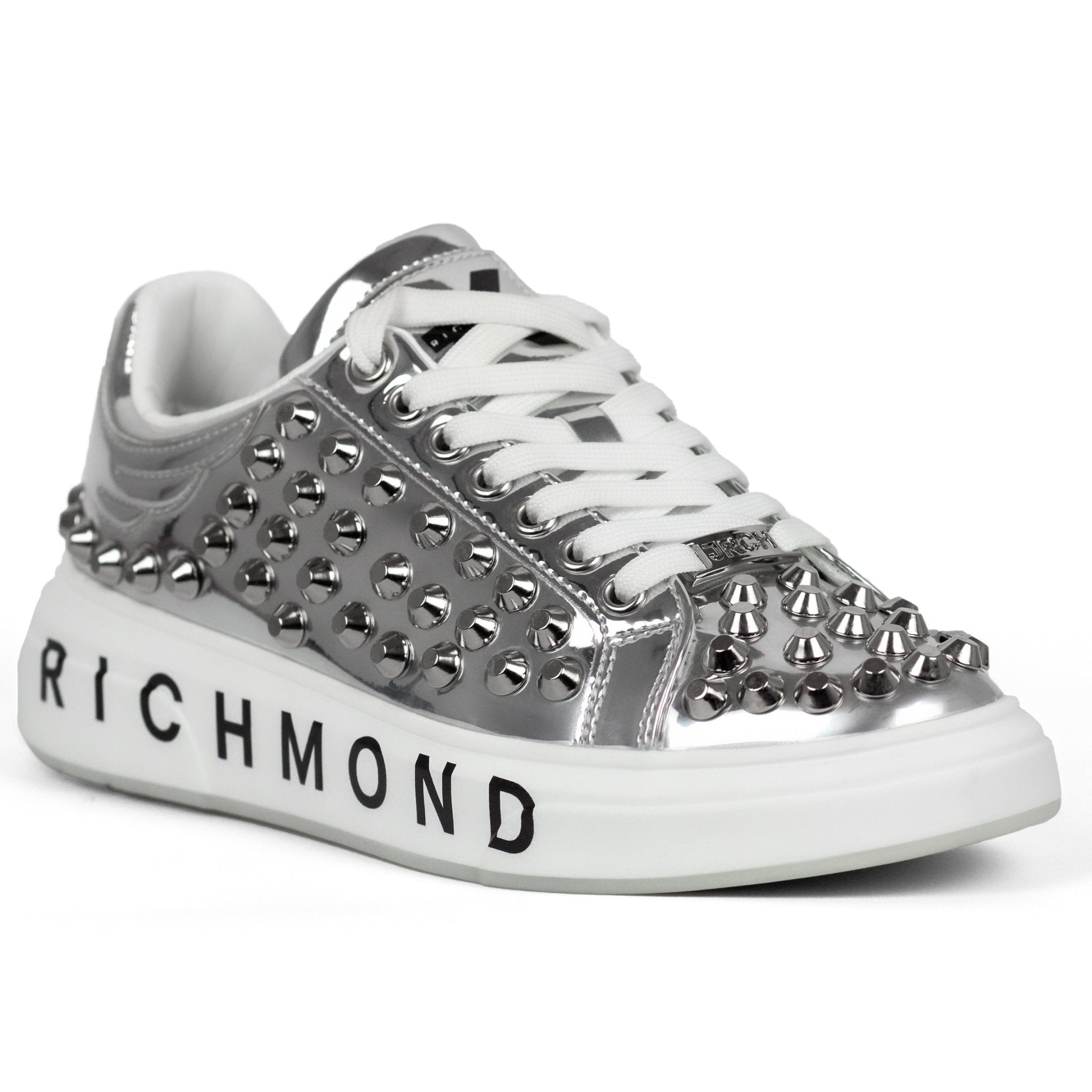 John Richmond Studded Sneakers With Signature Sole - Footcourt Egypt
