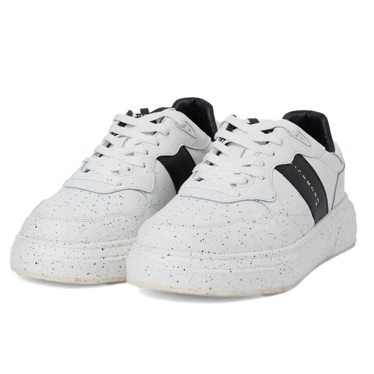 John Richmond Splash-effect Lace-up Leather Sneakers - Footcourt Egypt