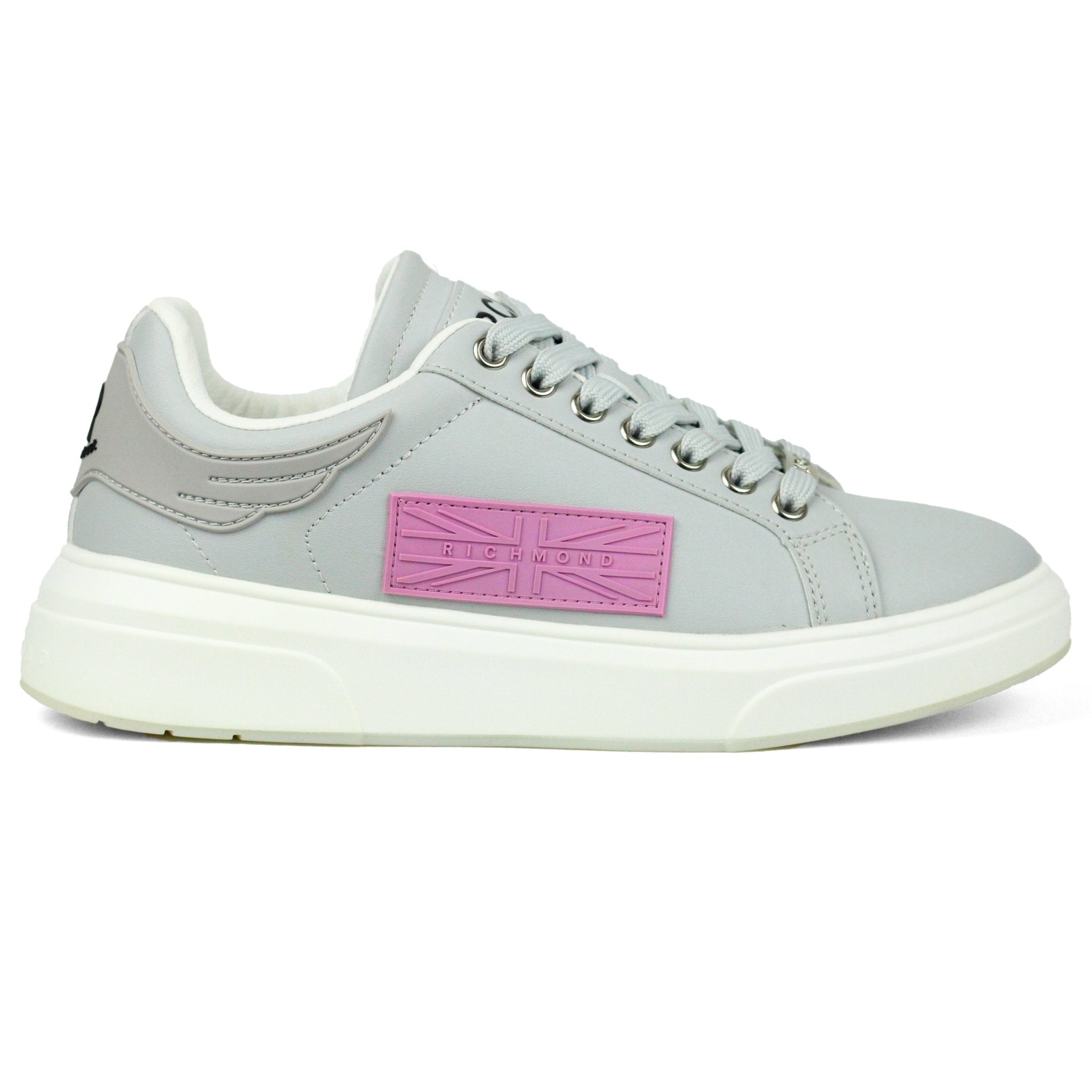 John Richmond Leather Sports Shoes GRY - Footcourt Egypt