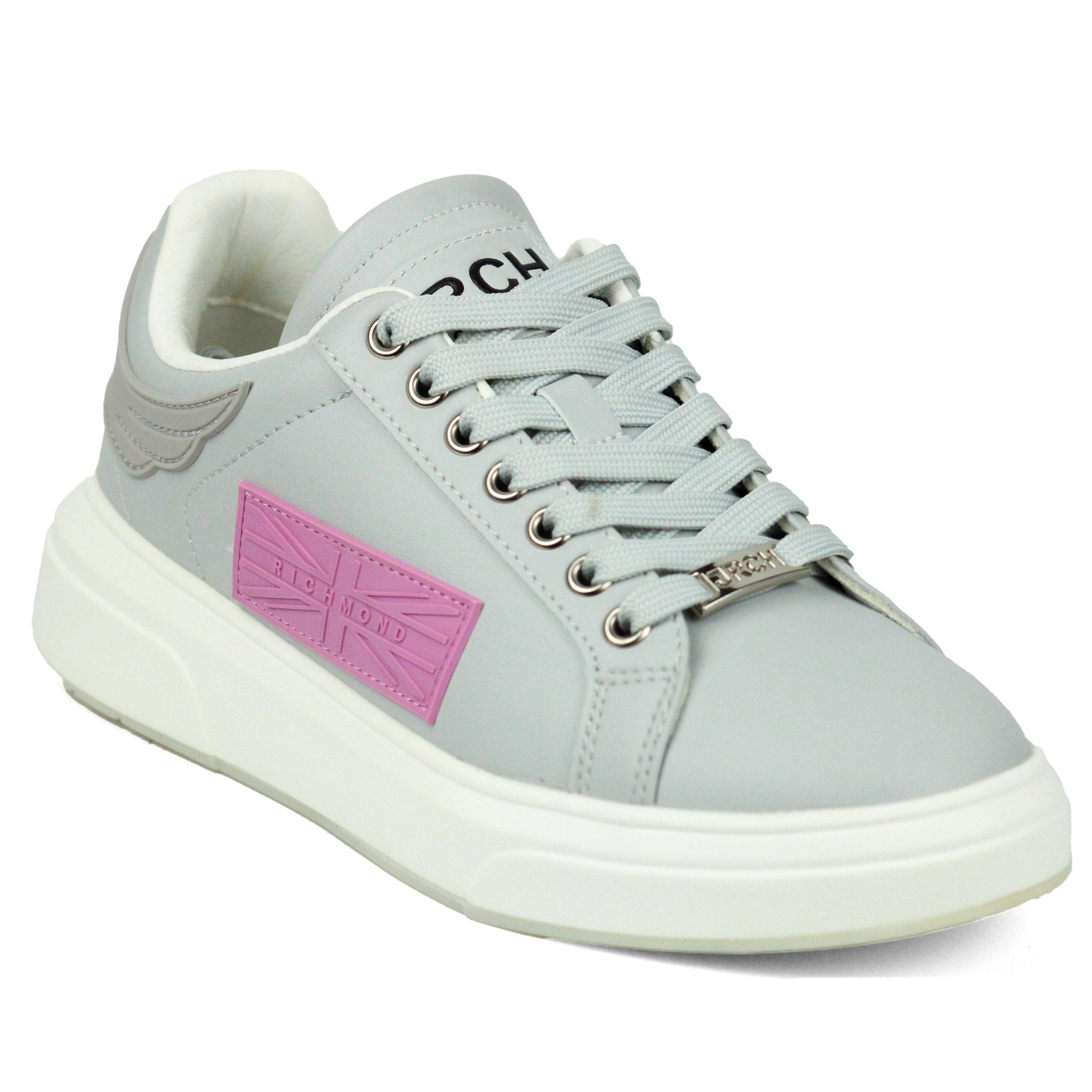 John Richmond Leather Sports Shoes GRY - Footcourt Egypt