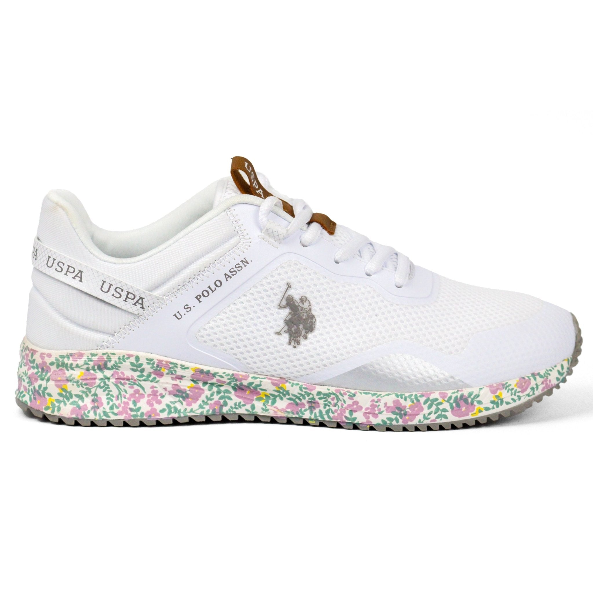 U.S POLO Assn COTE Flowers Sneakers Women WHT - Footcourt Egypt