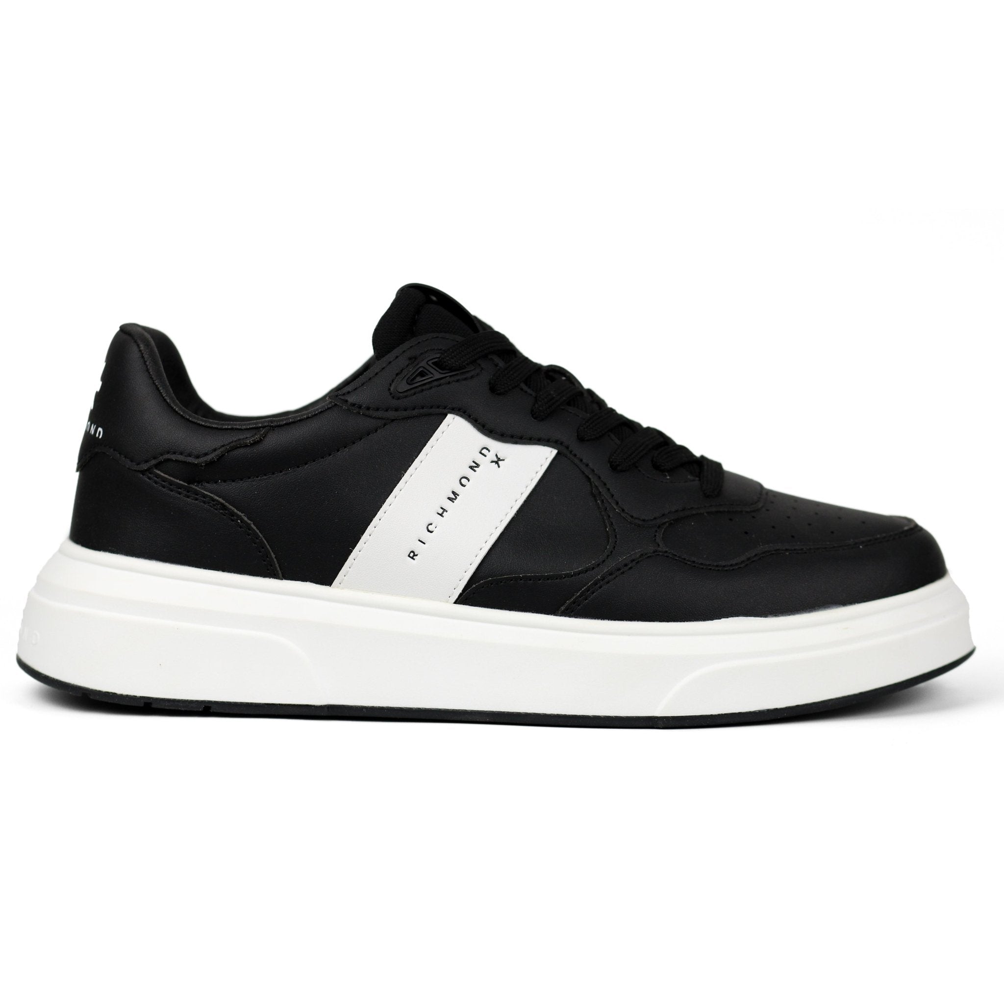 John Richmond Splash-effect Lace-up Leather Sneakers BKW - Footcourt Egypt