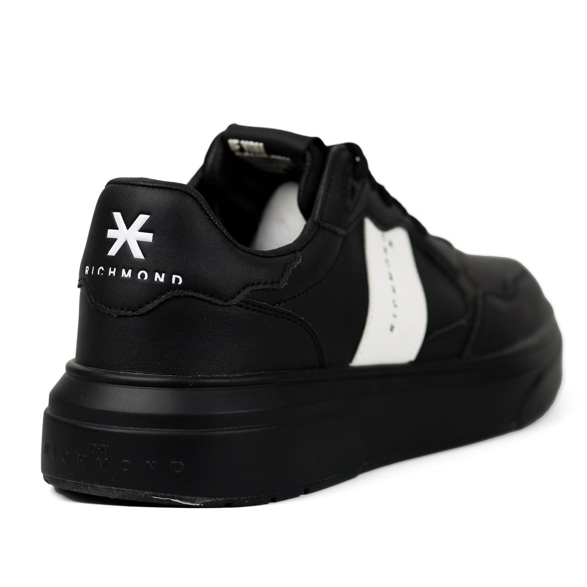 John Richmond Splash-effect Lace-up Leather Men's Sneakers BLK - Footcourt Egypt
