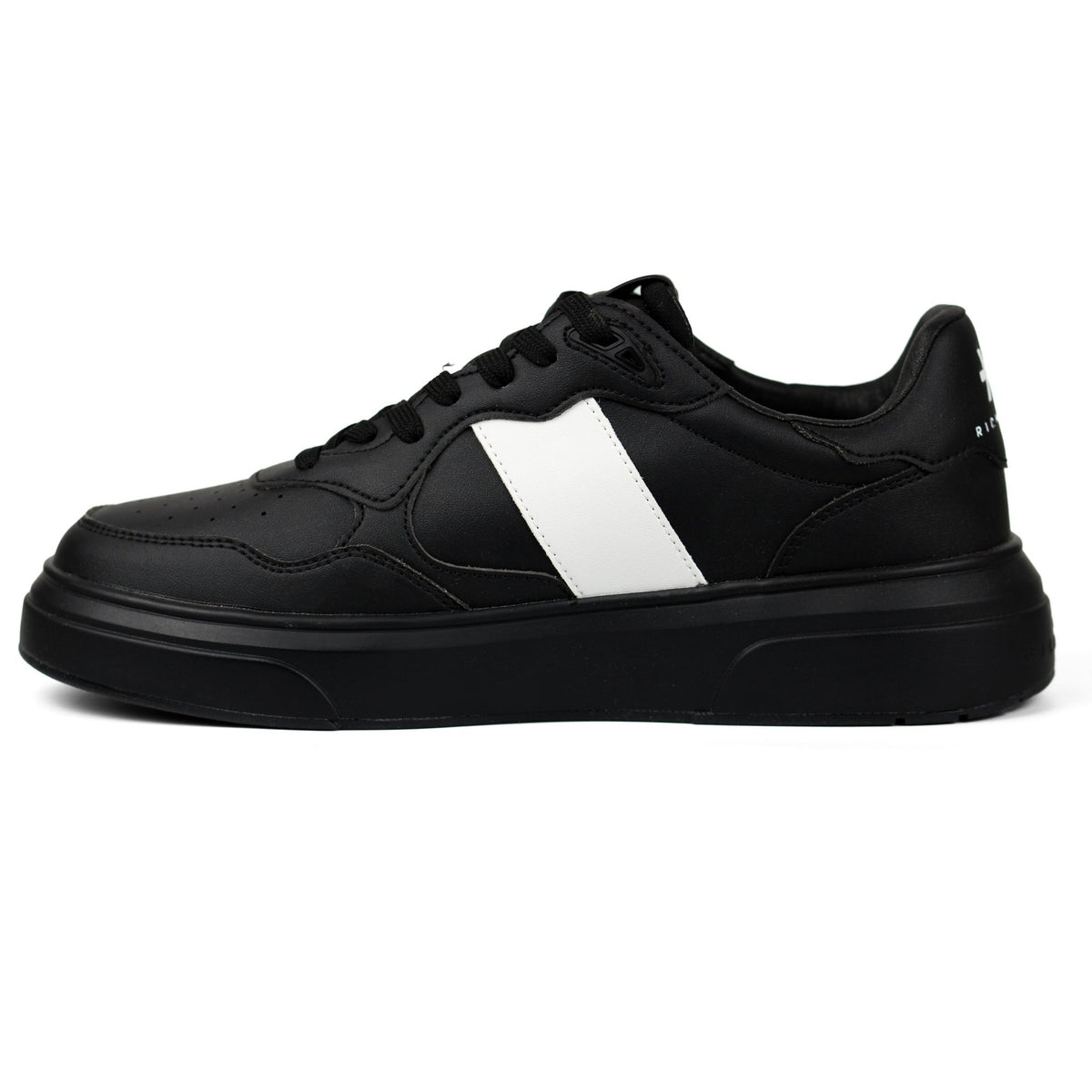 John Richmond Splash-effect Lace-up Leather Men's Sneakers BLK - Footcourt Egypt