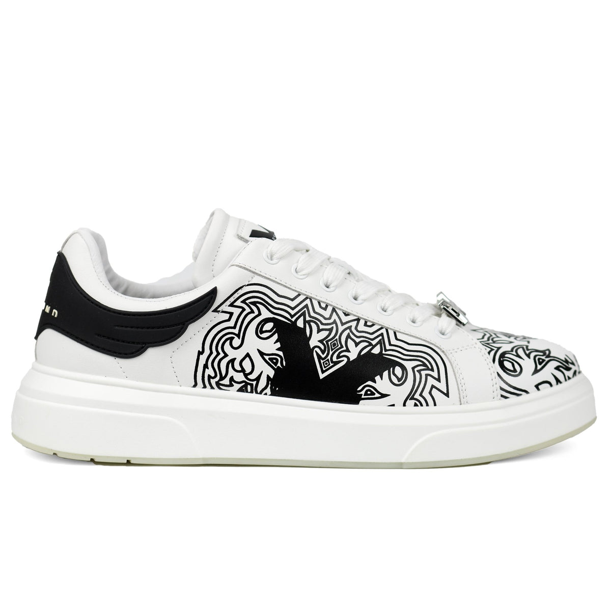 John Richmond 27307CP Men's Leather Sneakers WHT - Footcourt Egypt
