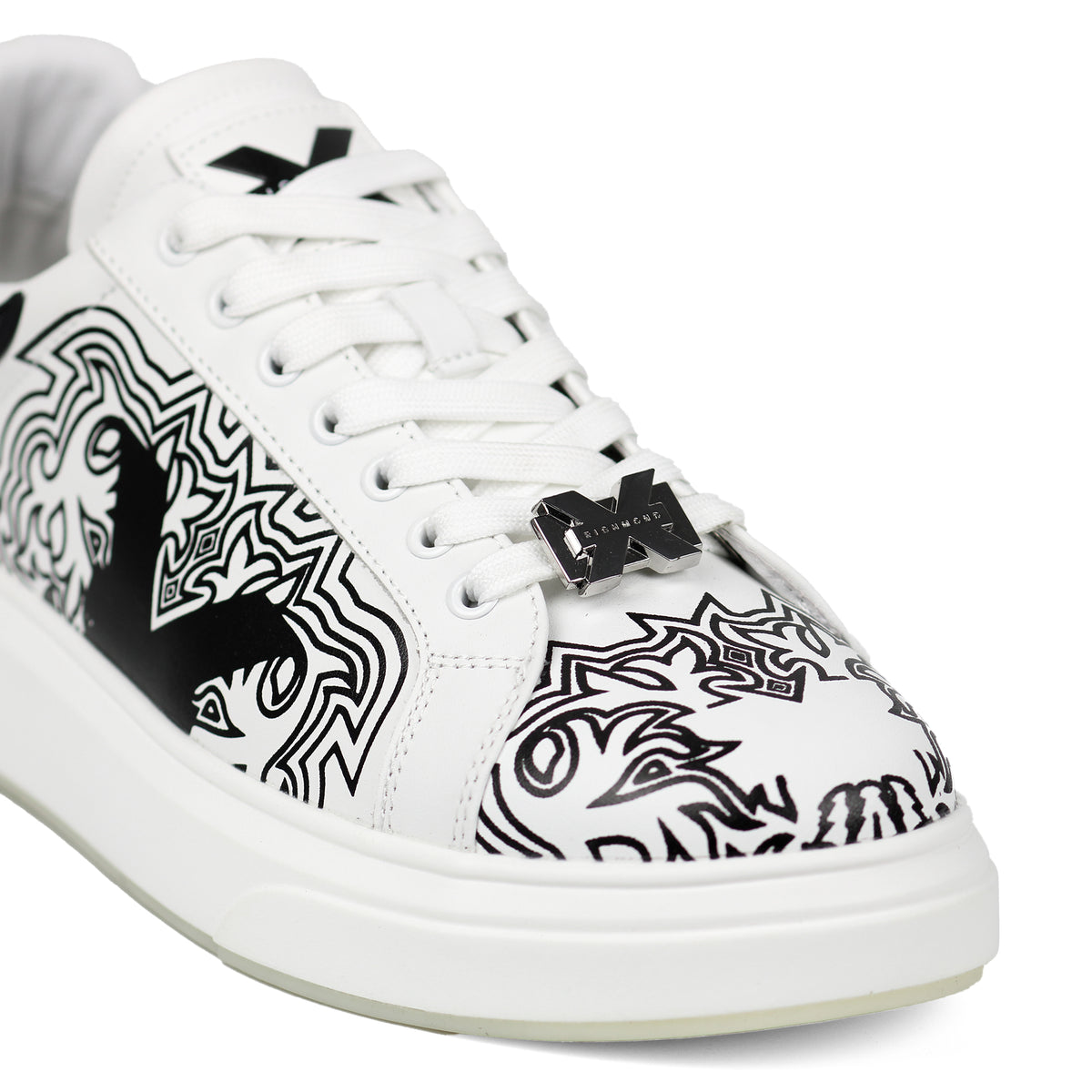 John Richmond 27307CP Men's Leather Sneakers WHT - Footcourt Egypt