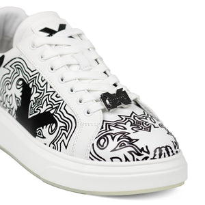 John Richmond 27307CP Men's Leather Sneakers WHT - Footcourt Egypt